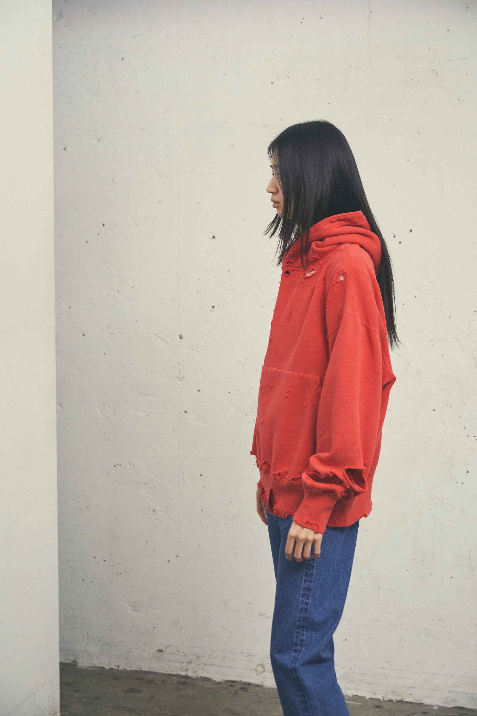 MORE DAMAGE WASHED SWEAT PARKA