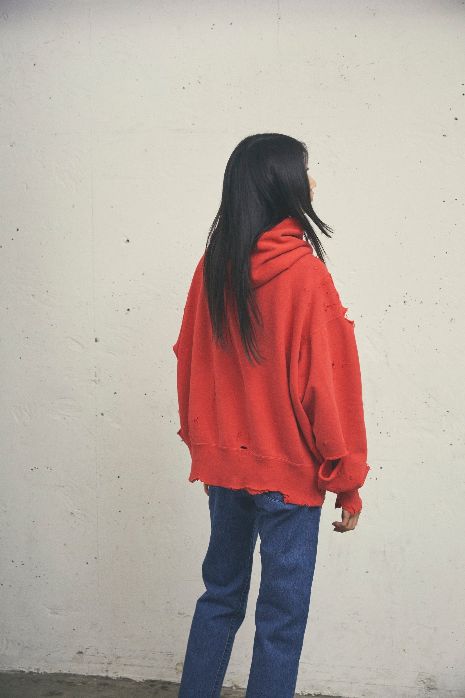 MORE DAMAGE WASHED SWEAT PARKA