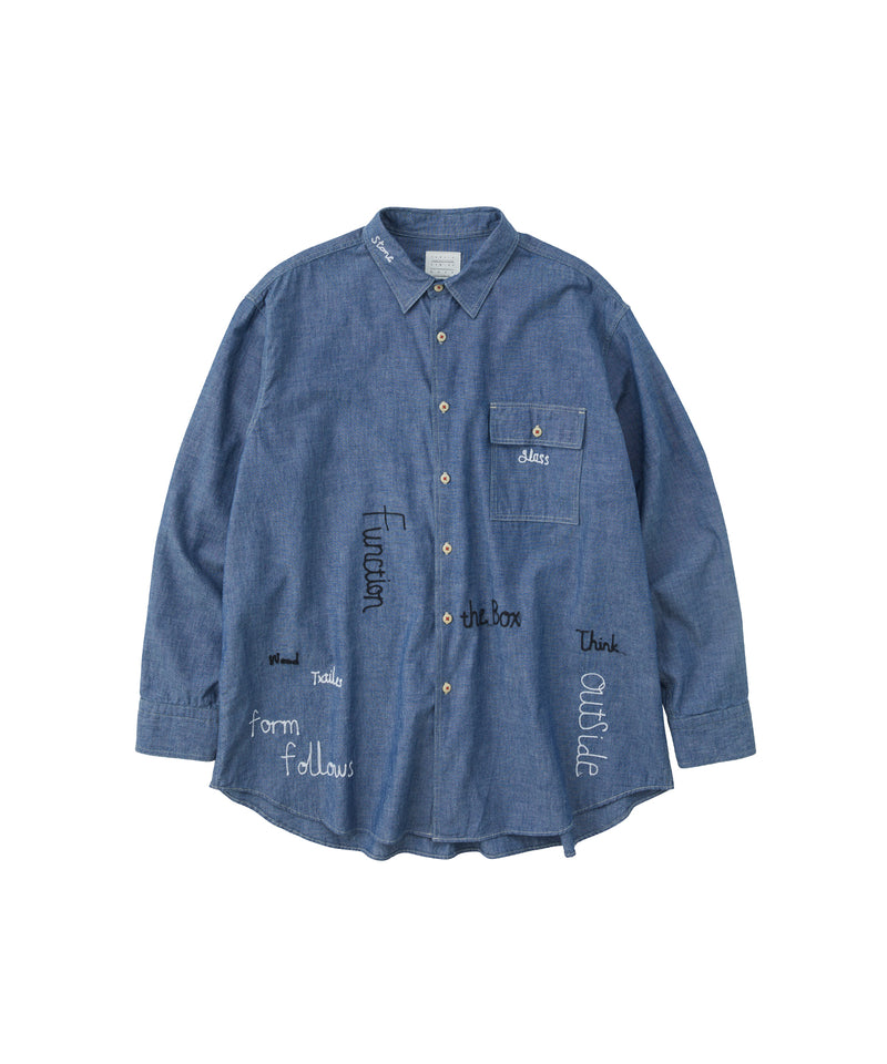 DIAGRAM EMBROIDERED CHAMBRAY SHIRT