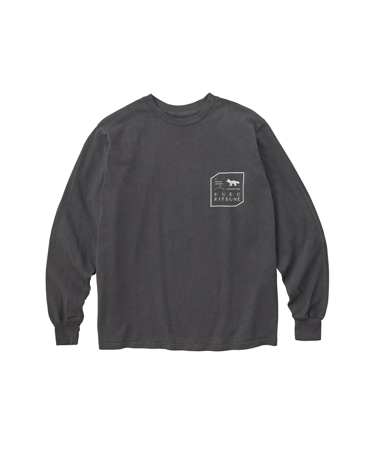 MAISON KITSUNÉ X KURO FADED BLACK LONG SLEEVE TEE