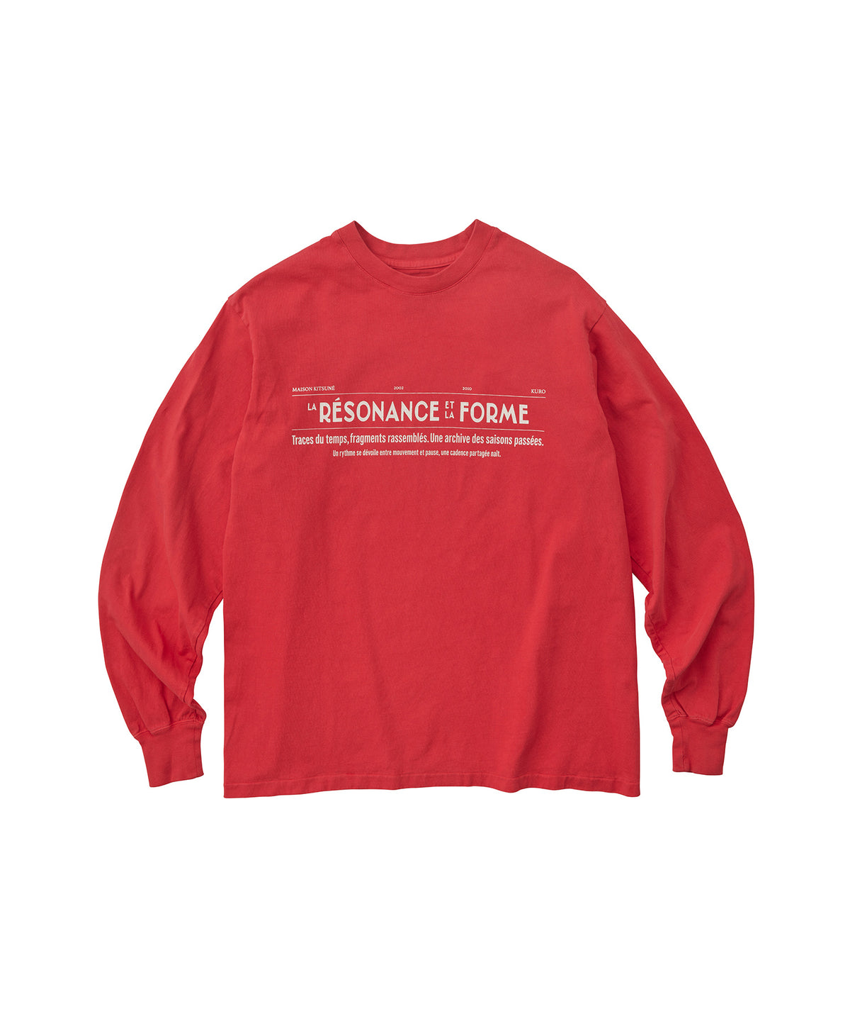 MAISON KITSUNÉ X KURO FADED RED LONG SLEEVE TEE