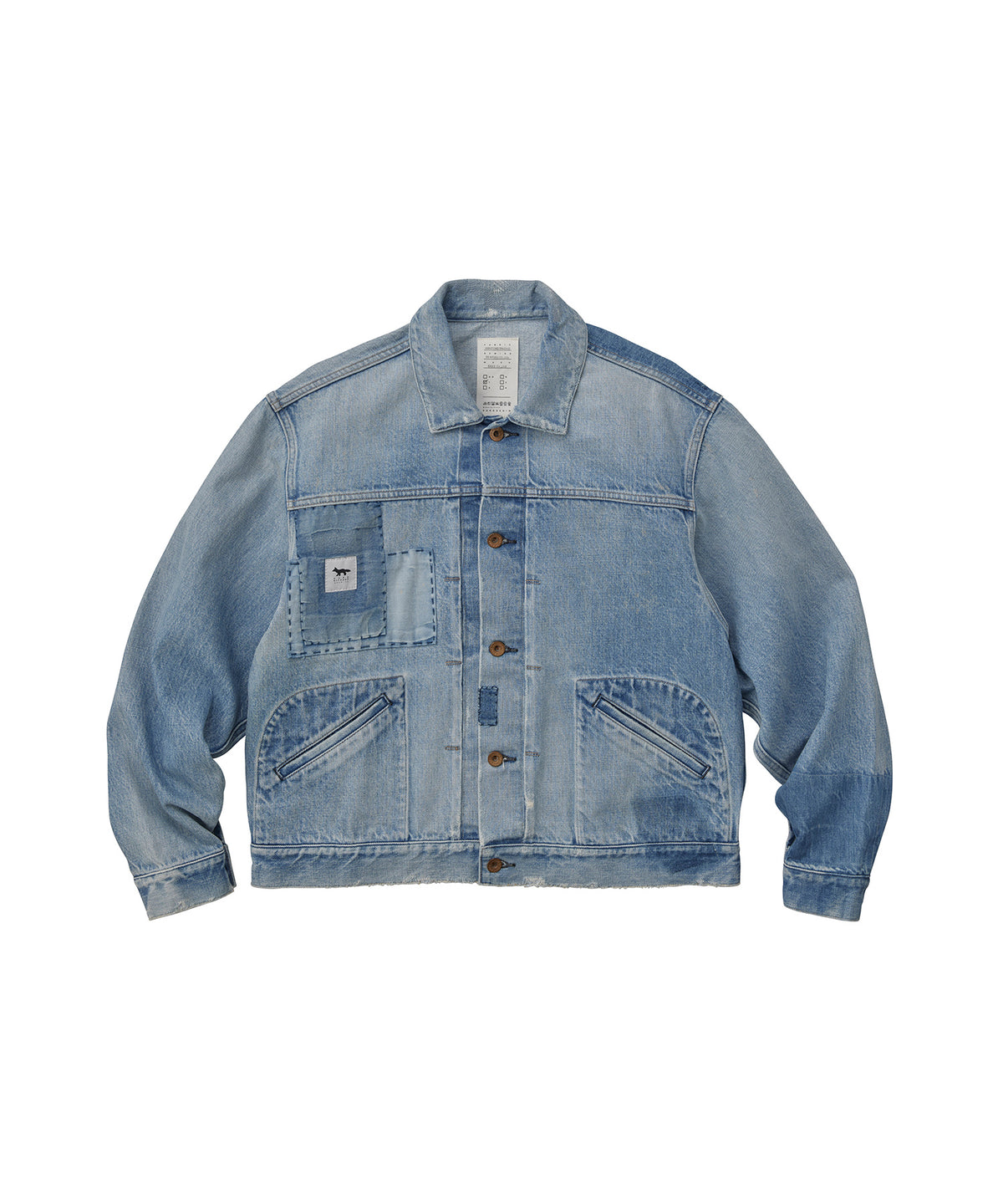 MAISON KITSUNÉ X KURO PATCHWORK DENIM JACKET