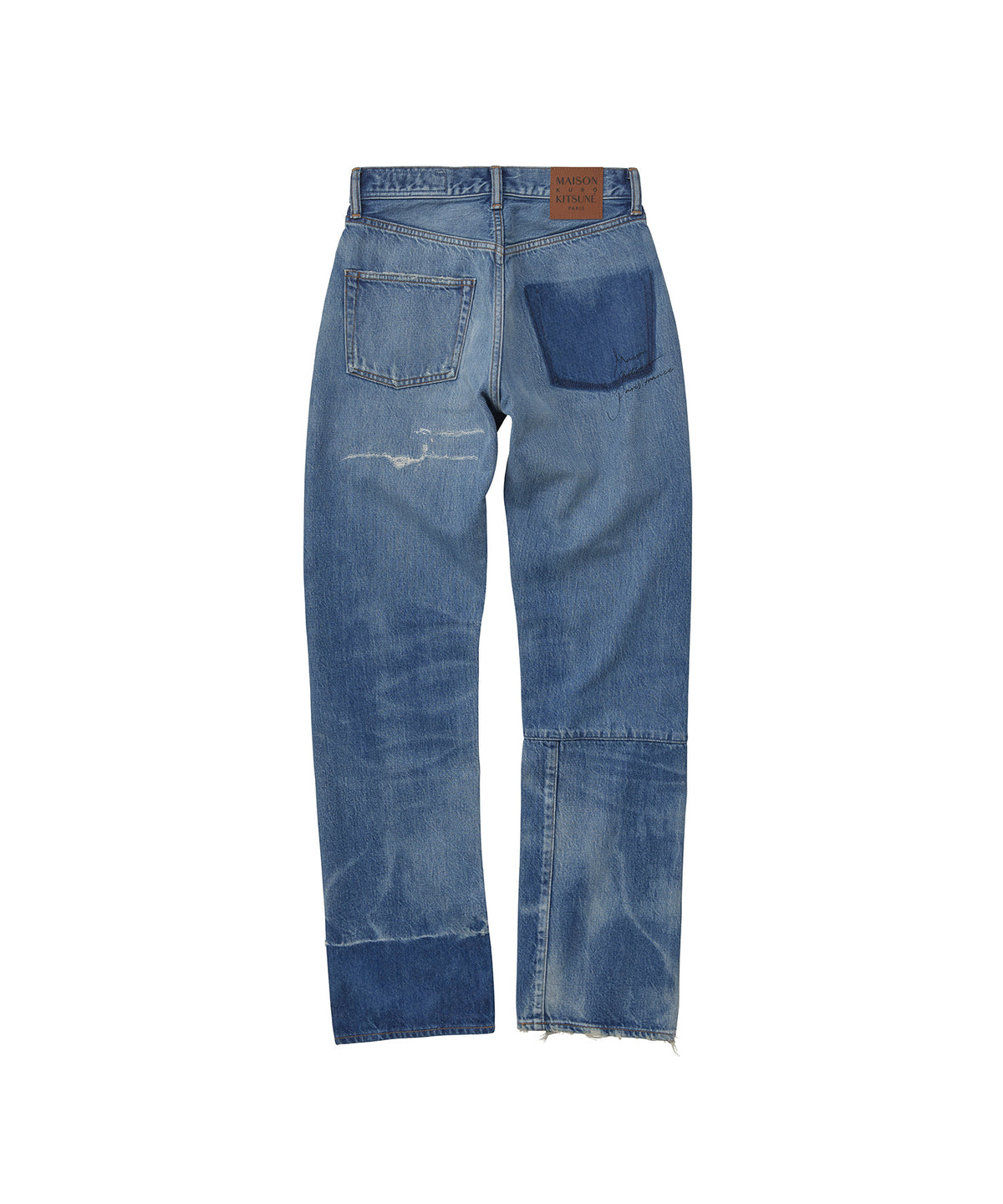 MAISON KITSUNÉ X KURO PATCHWORK DENIM PANTS