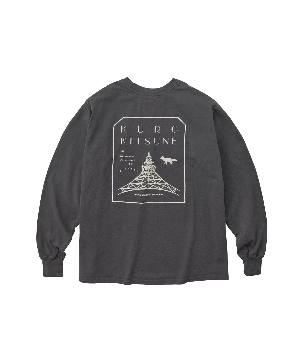 MAISON KITSUNÉ X KURO FADED BLACK LONG SLEEVE TEE
