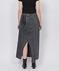 REMAKE DENIM MARK VI SKIRT / FADED BLACK