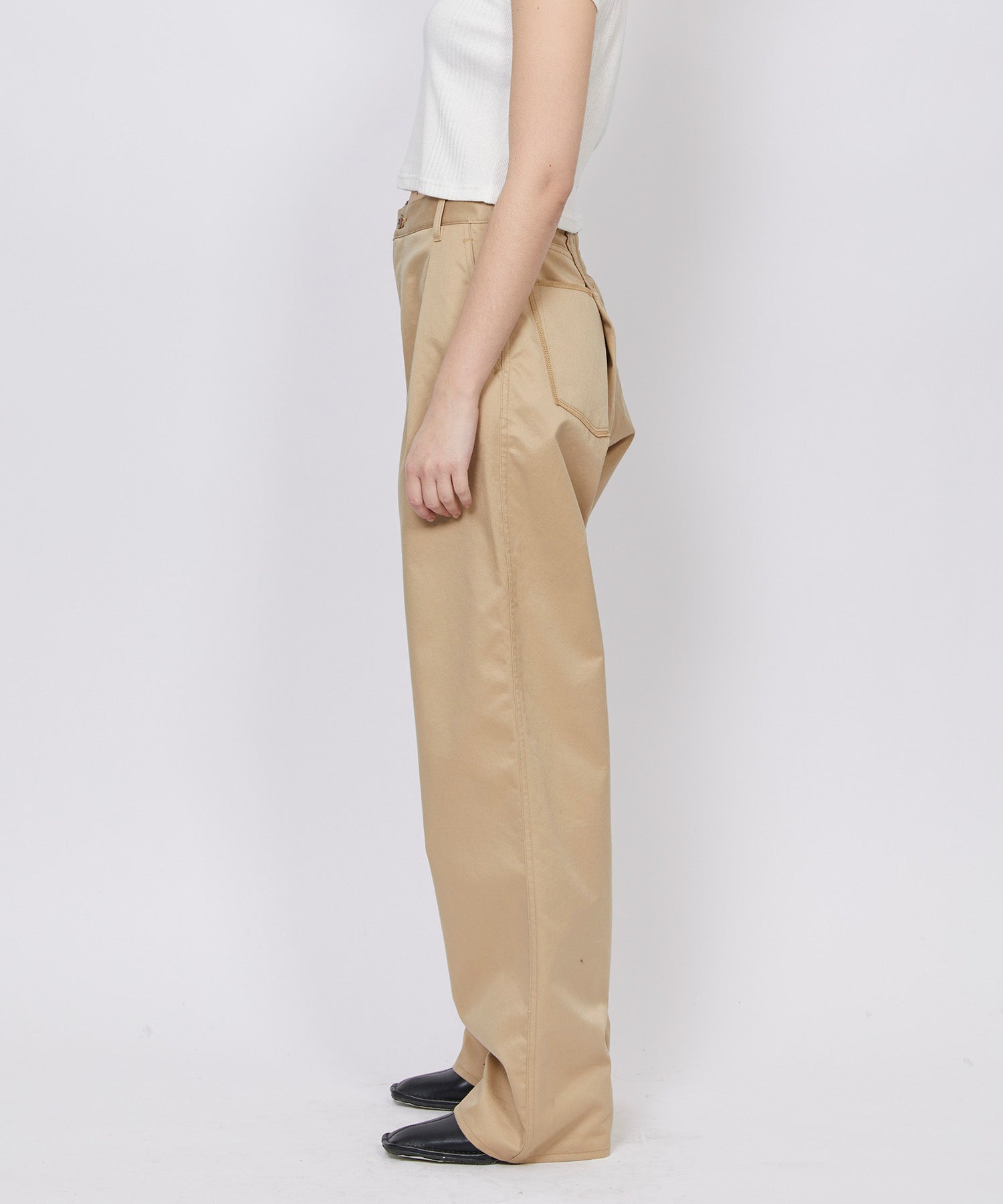 WEST POINT FABRIC CROSSED CHINO PANTS - KURO