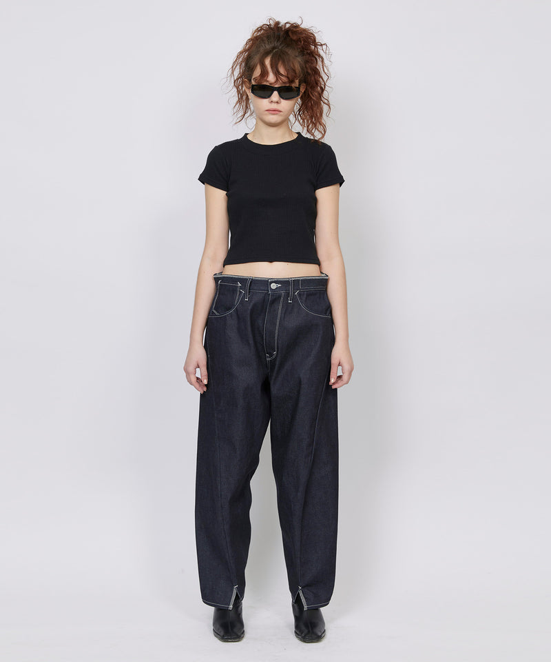 3D HEM CROSSED PANTS