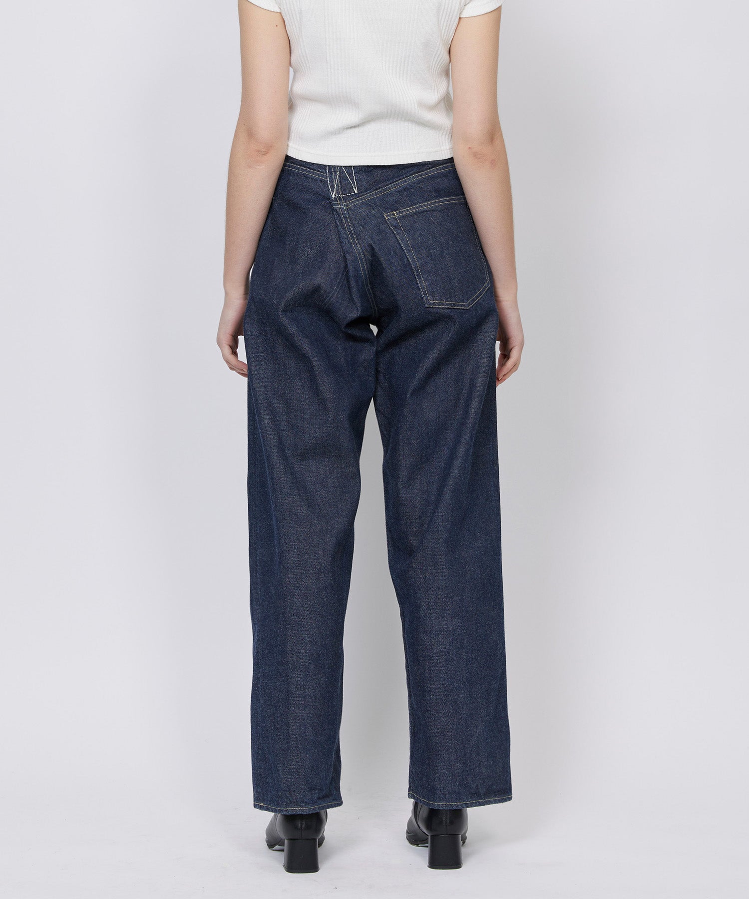 90s 希少 KOMAN JEANS クロスデザイン ワイドデニム W36 B系 CROSS WIDE DENIM PANTS - KURO