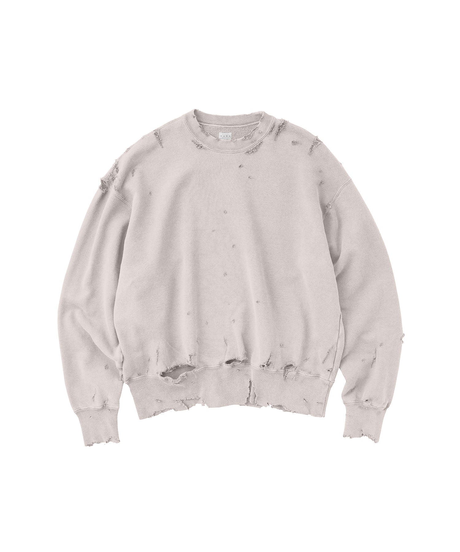 MORE DAMAGE WASHED CREW NECK SWEAT