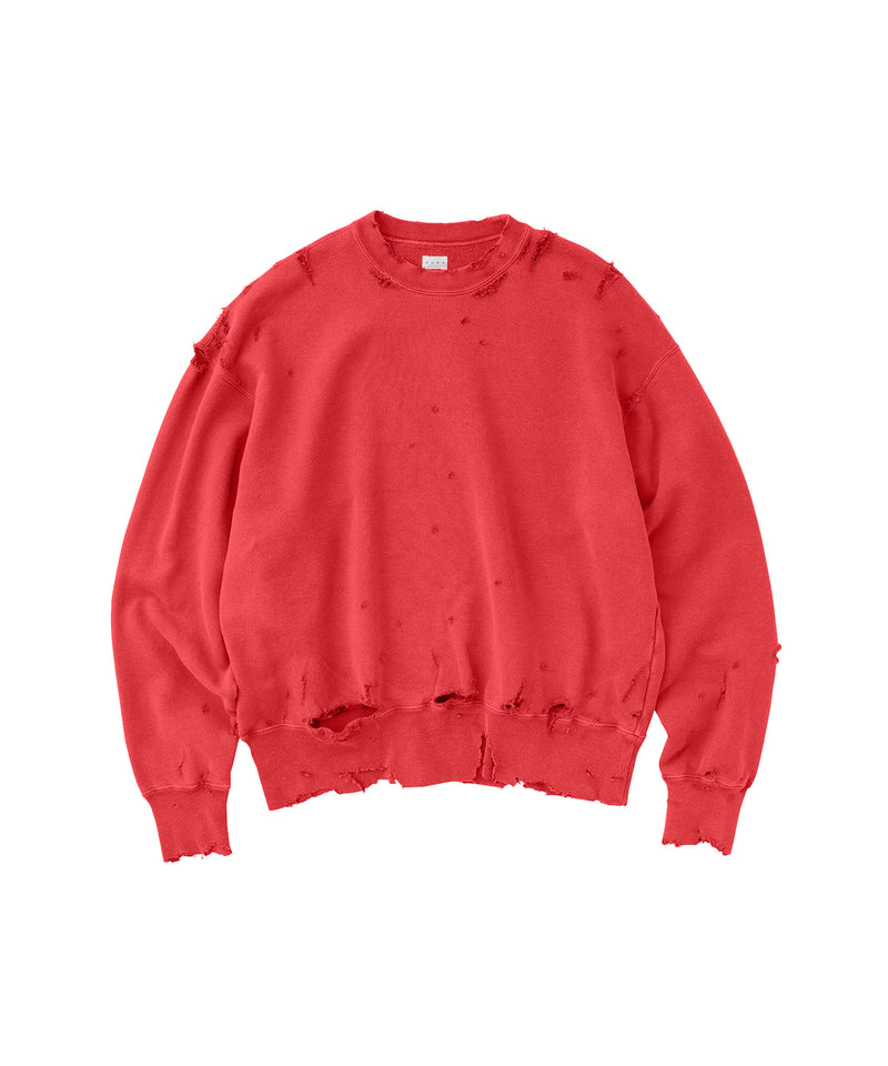 MORE DAMAGE WASHED CREW NECK SWEAT