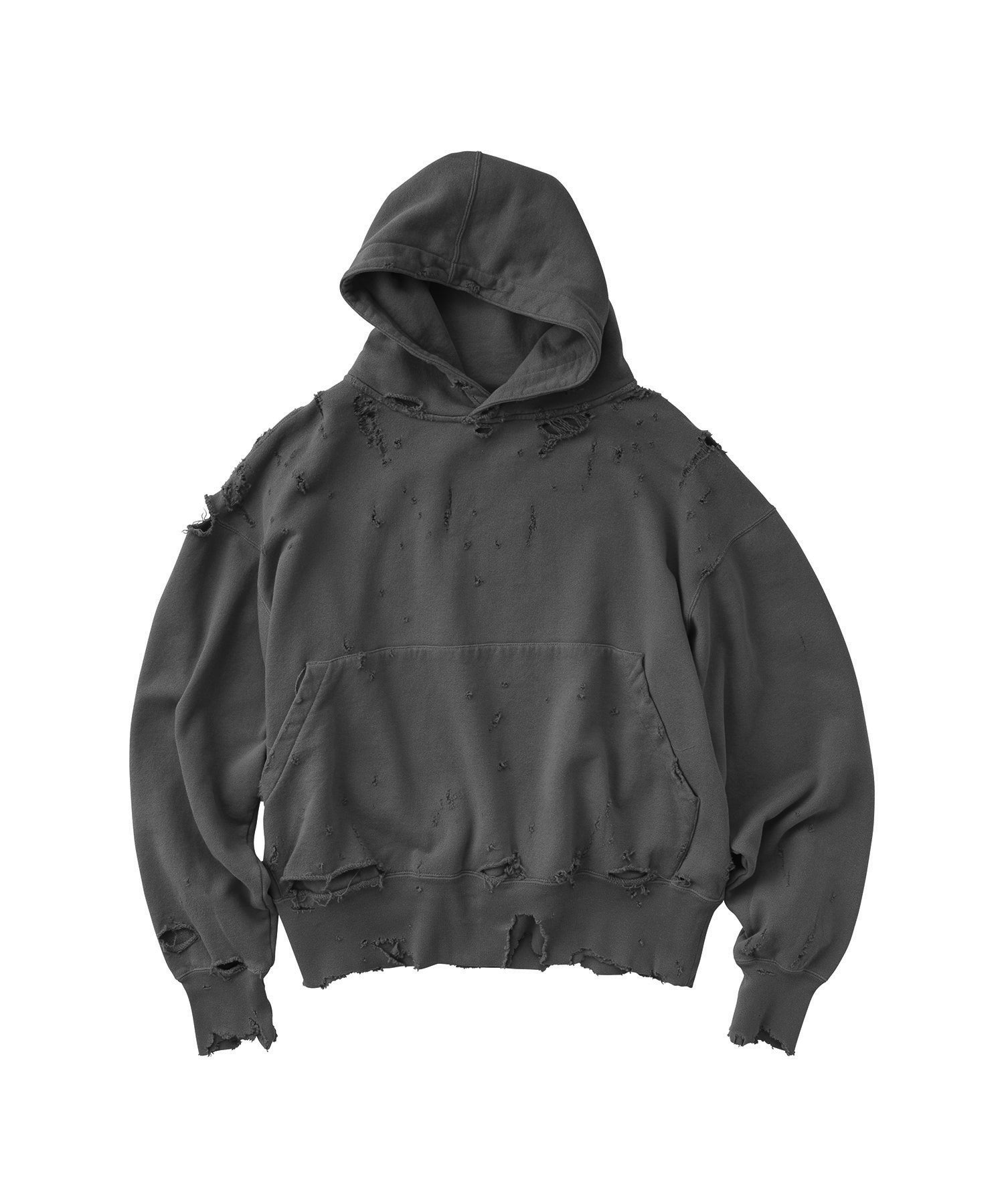 MORE DAMAGE WASHED SWEAT PARKA