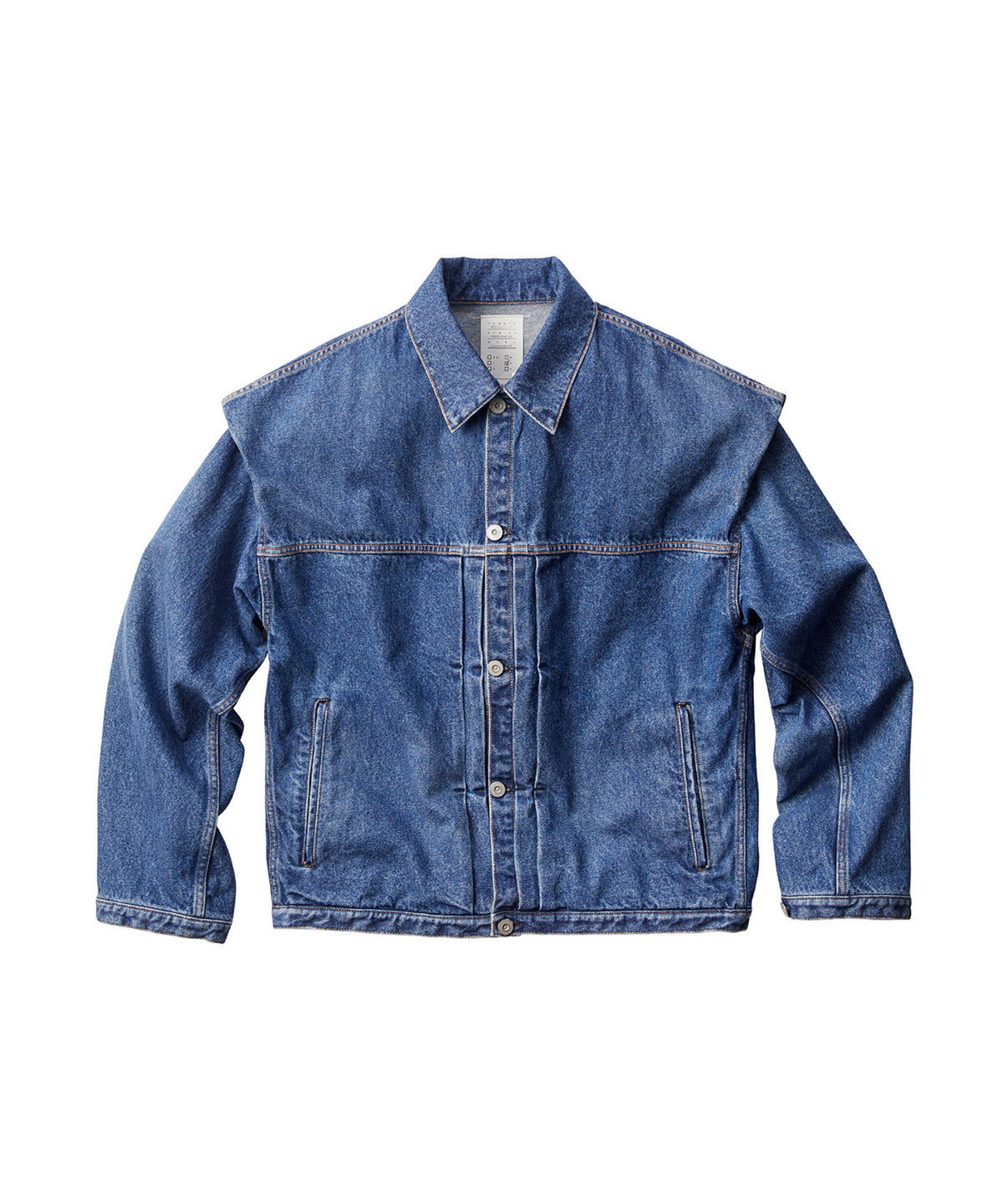 POWER SHOULDER DENIM JACKET INDIGO