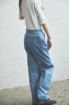 REMAKE DENIM MARK XIV PANTS -Flower Button