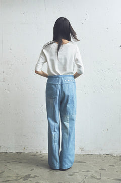 REMAKE DENIM MARK XIV PANTS -Flower Button