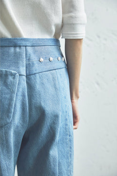 REMAKE DENIM MARK XIV PANTS -Flower Button