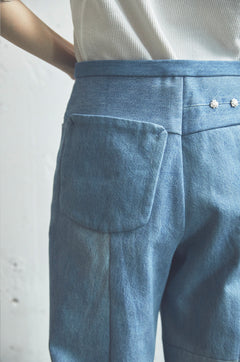 REMAKE DENIM MARK XIV PANTS -Flower Button