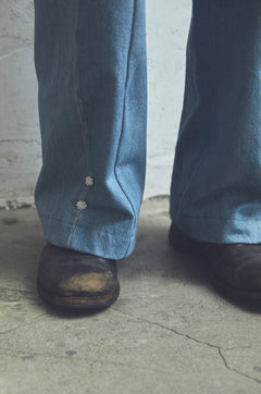 REMAKE DENIM MARK XIV PANTS -Flower Button