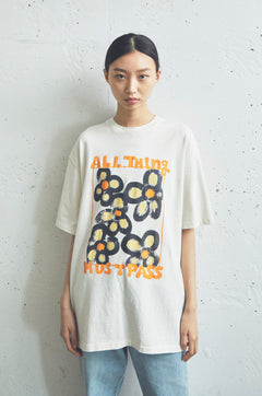 17/- ROUND SHAPE S/S TEE -ANYTHING FLOWER-