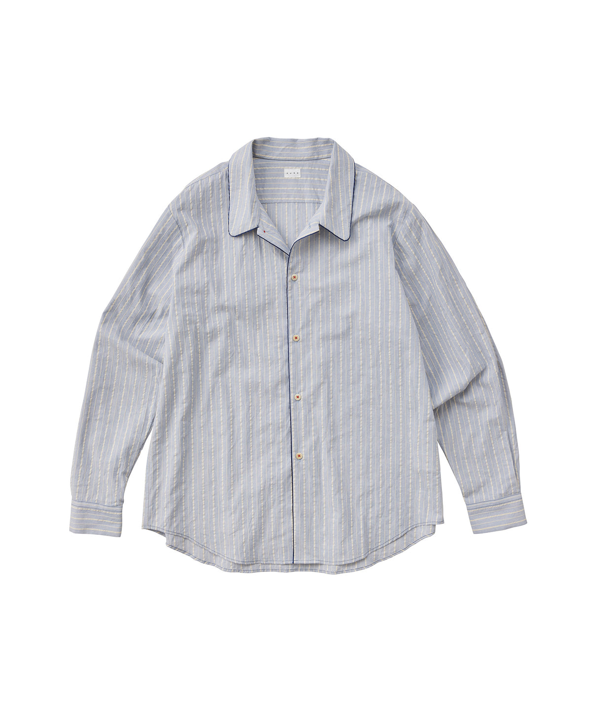- Store Exclusive - QUIET STRIPE PIPING SHIRT LIGHT BLUE