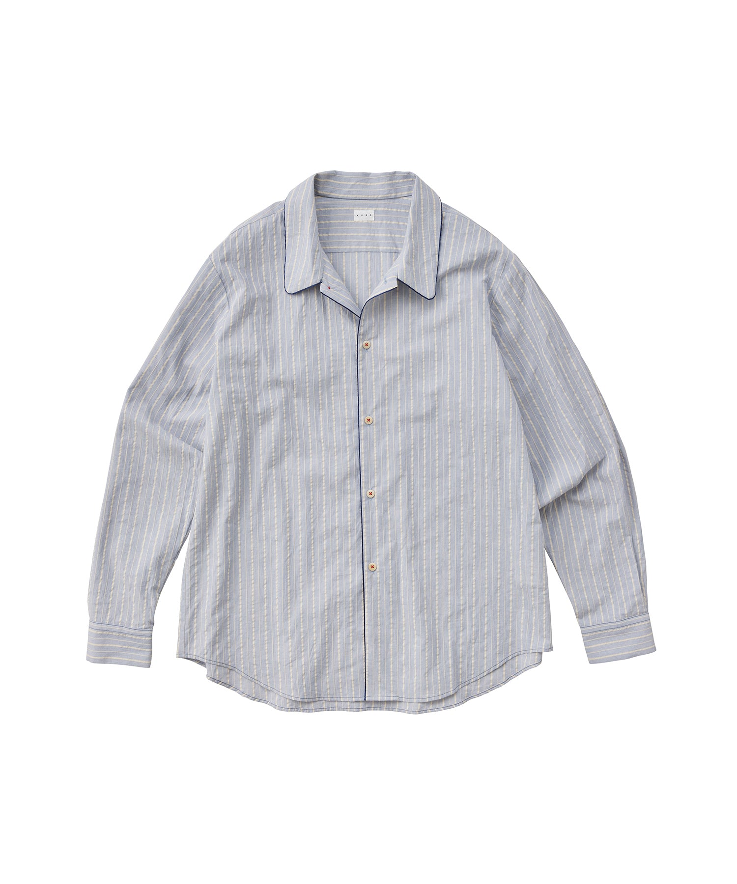 - Store Exclusive - QUIET STRIPE PIPING SHIRT LIGHT BLUE