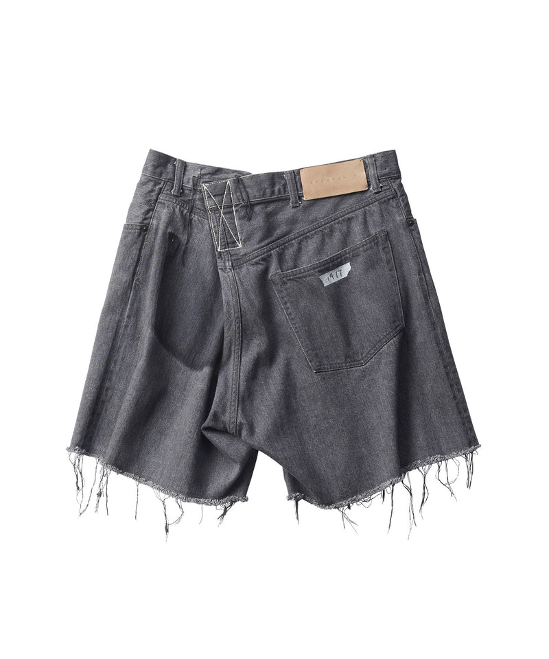 UNINTENTIONAL CROSSED DENIM SHORTS