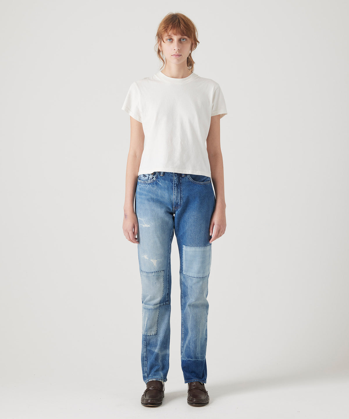 MAISON KITSUNÉ X KURO PATCHWORK DENIM PANTS