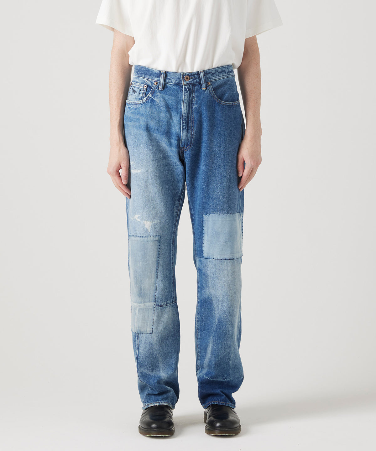 MAISON KITSUNÉ X KURO PATCHWORK DENIM PANTS