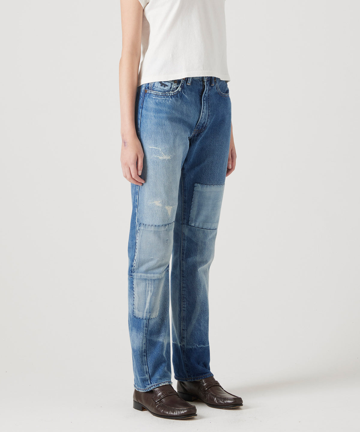 MAISON KITSUNÉ X KURO PATCHWORK DENIM PANTS