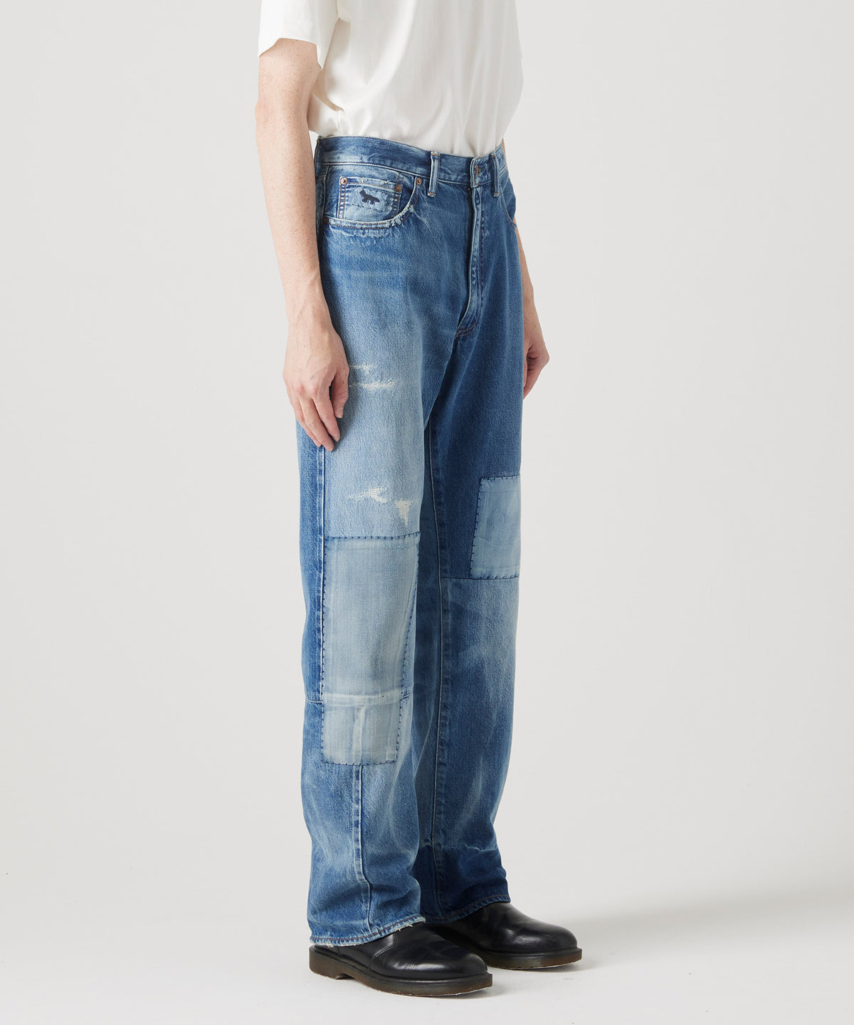 MAISON KITSUNÉ X KURO PATCHWORK DENIM PANTS