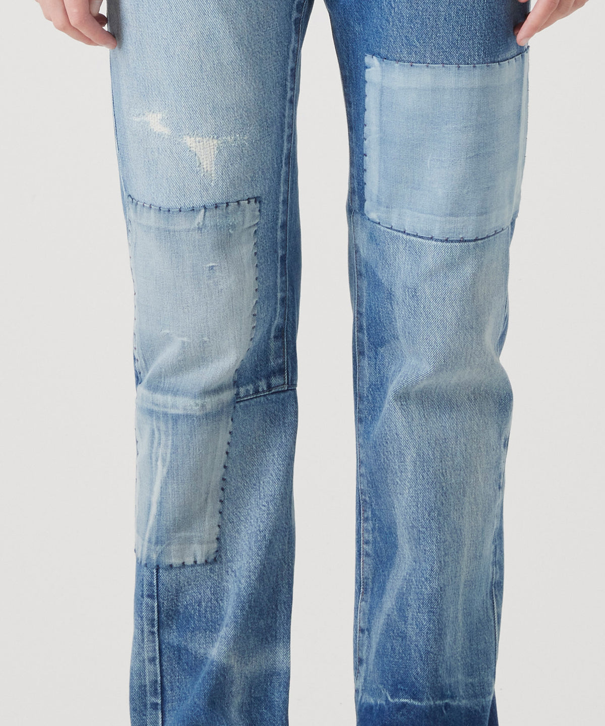 MAISON KITSUNÉ X KURO PATCHWORK DENIM PANTS