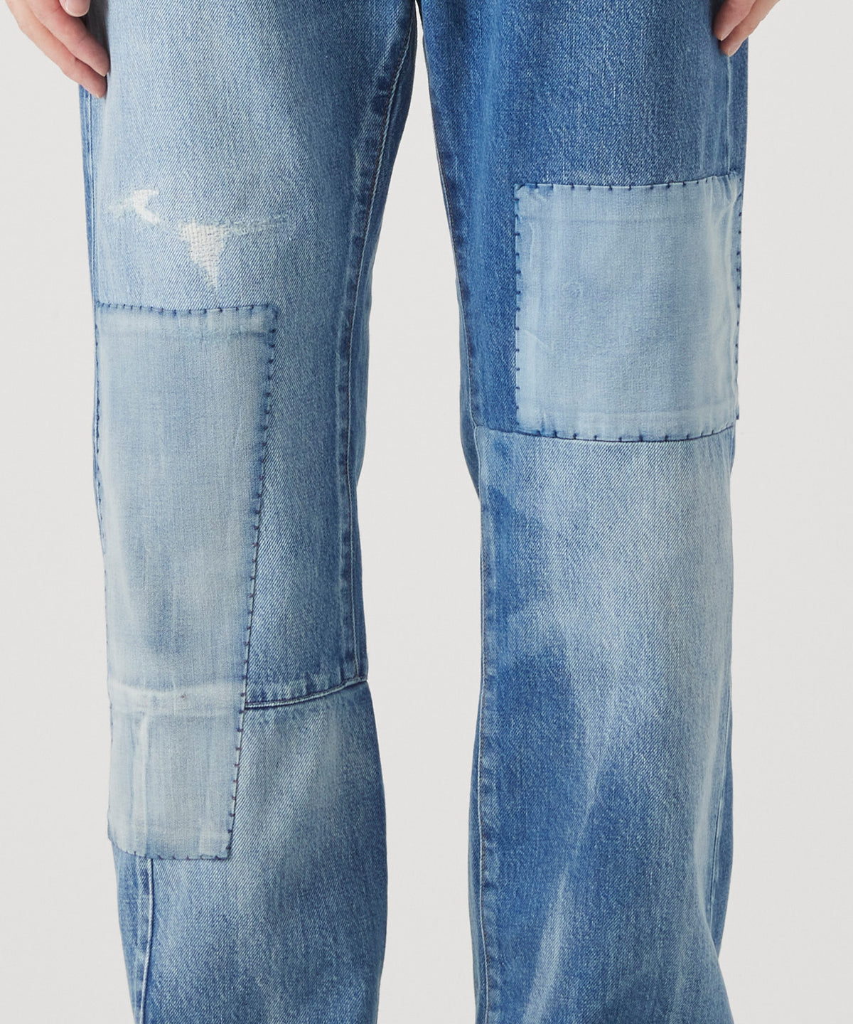 MAISON KITSUNÉ X KURO PATCHWORK DENIM PANTS
