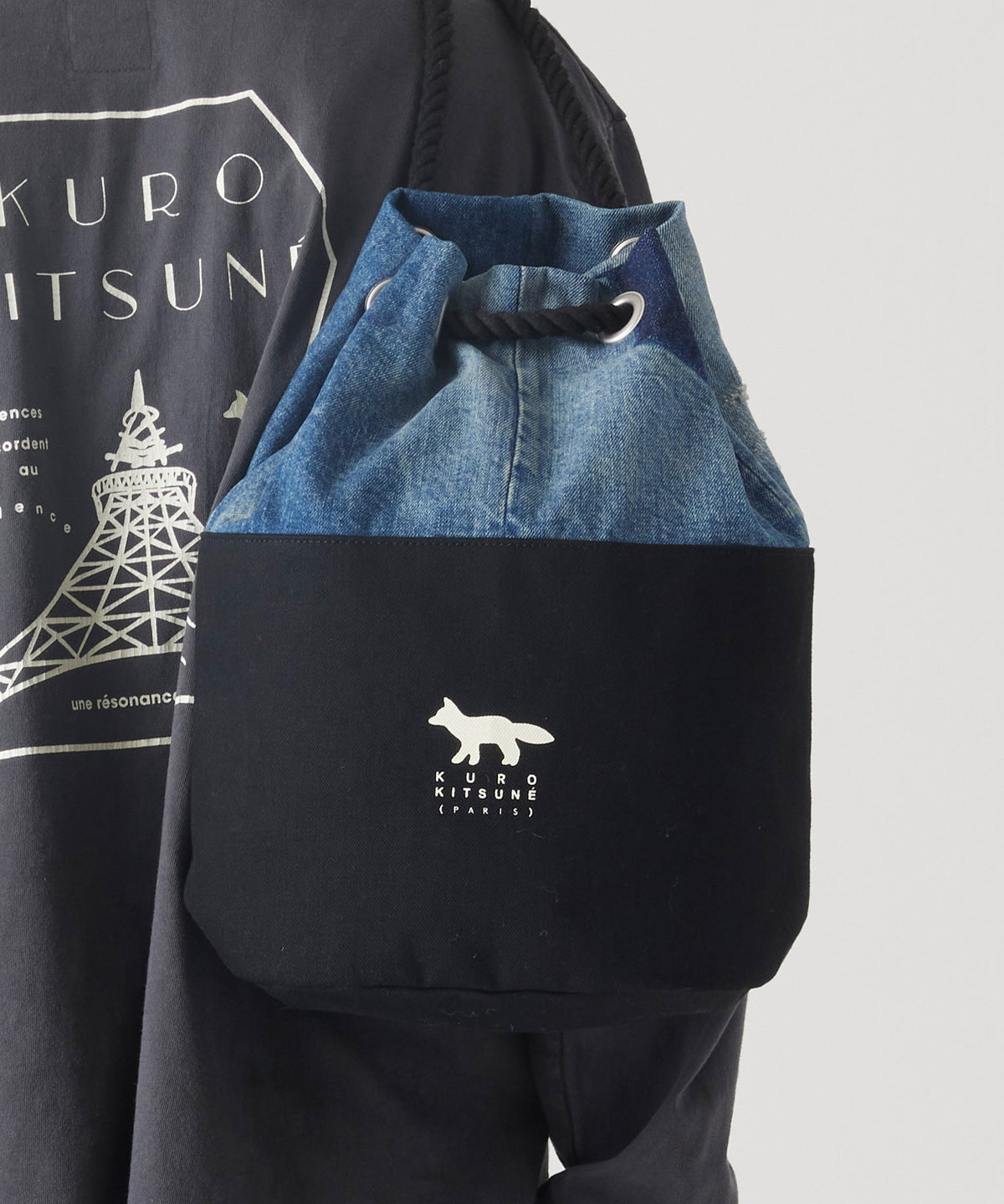 MAISON KITSUNÉ X KURO DENIM BAG