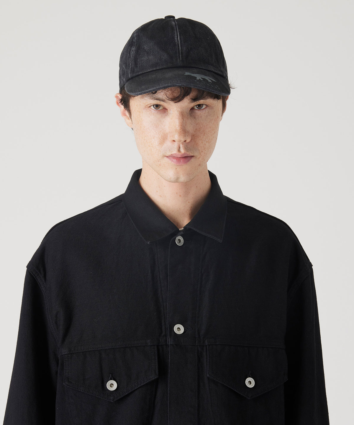 MAISON KITSUNÉ X KURO BLACK DENIM CAP