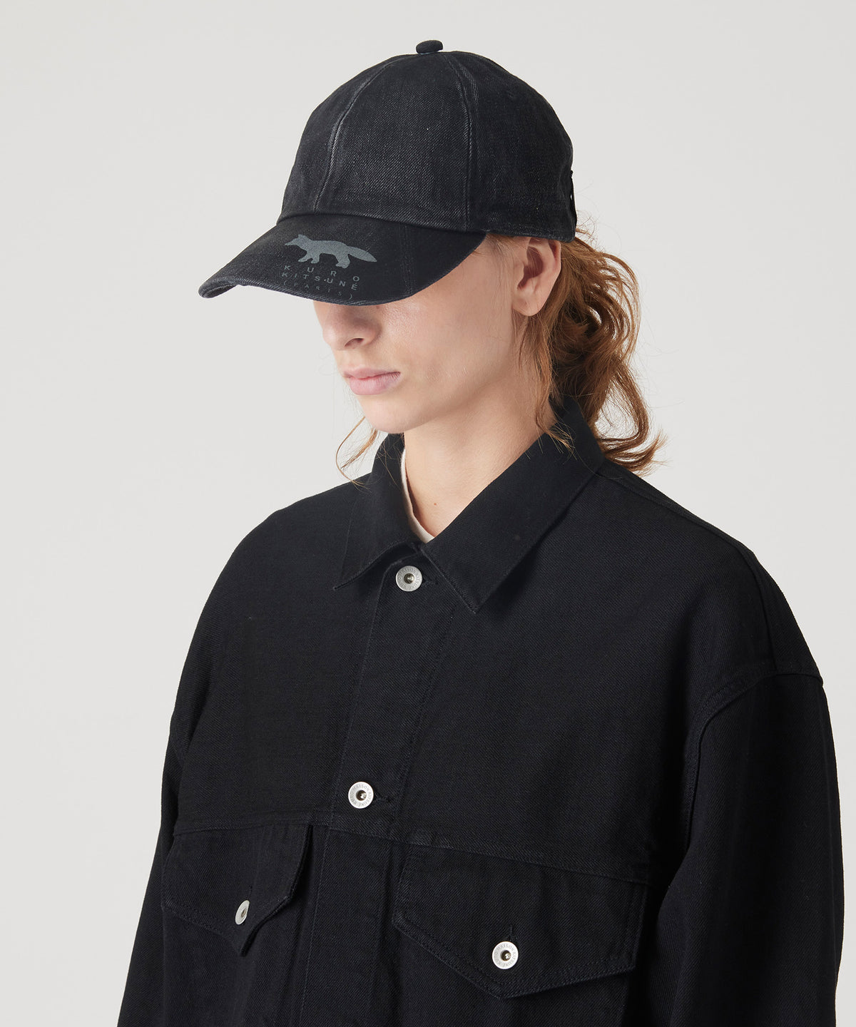 MAISON KITSUNÉ X KURO BLACK DENIM CAP