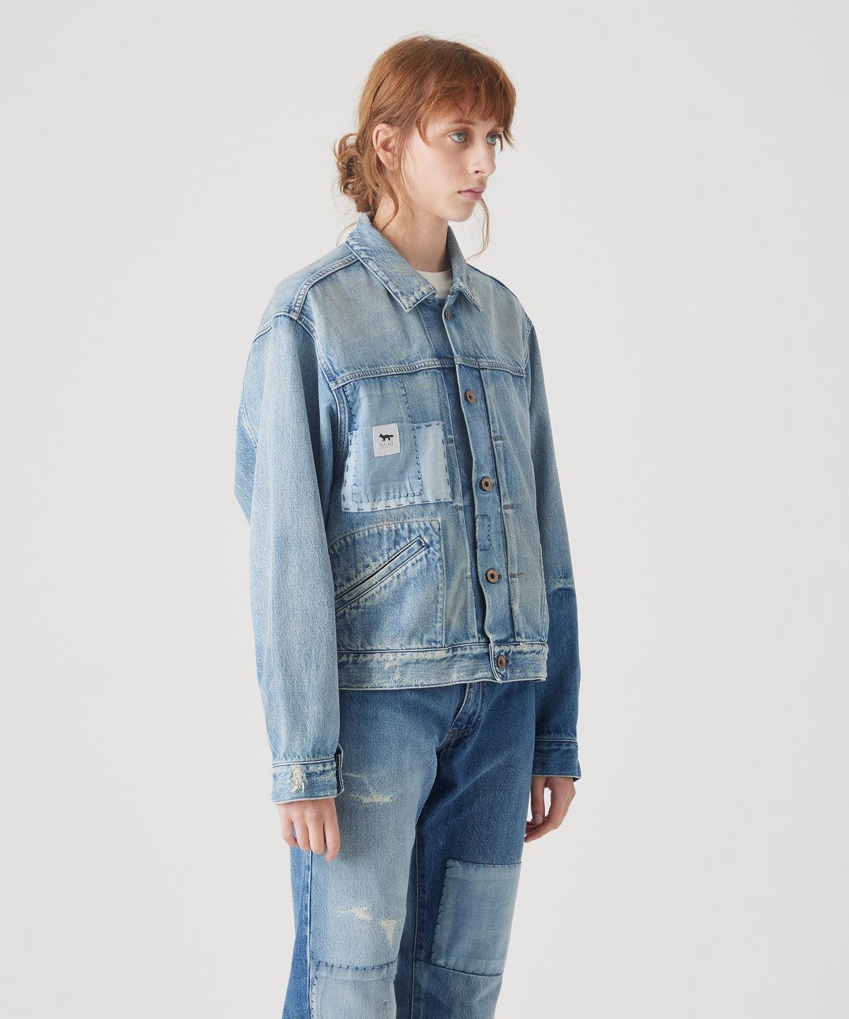 MAISON KITSUNÉ X KURO PATCHWORK DENIM JACKET