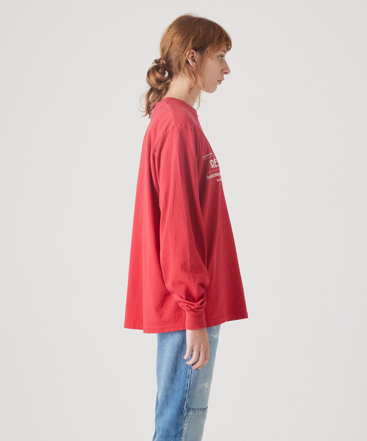 MAISON KITSUNÉ X KURO FADED RED LONG SLEEVE TEE