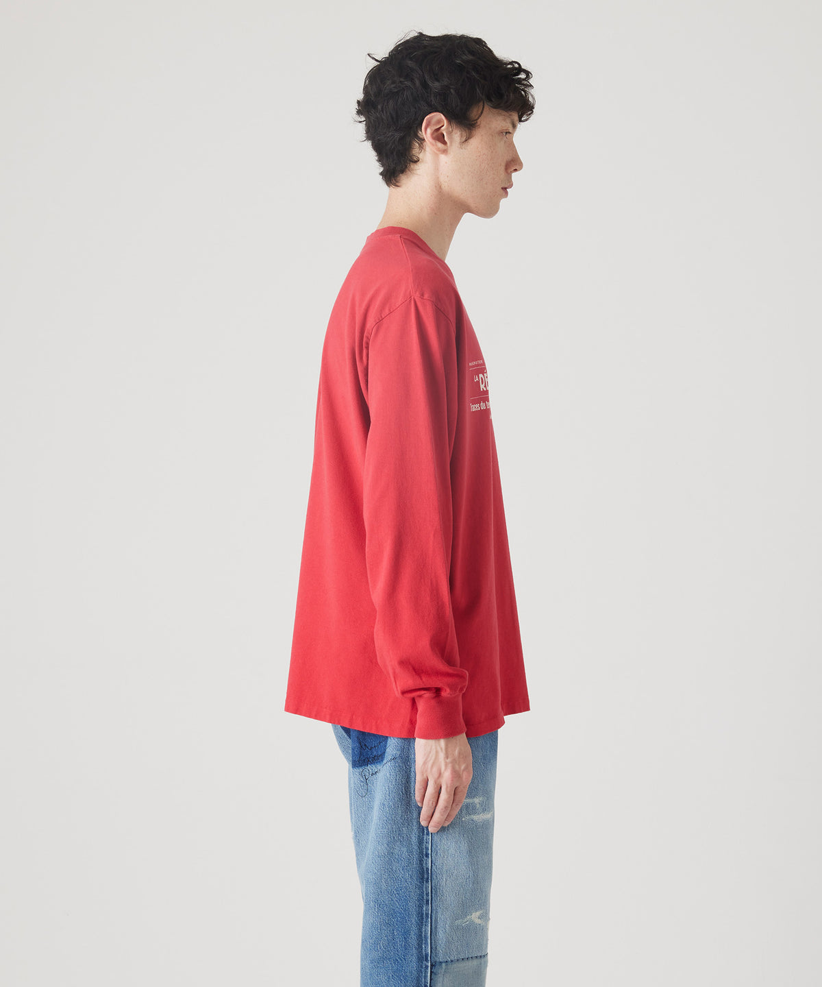 MAISON KITSUNÉ X KURO FADED RED LONG SLEEVE TEE