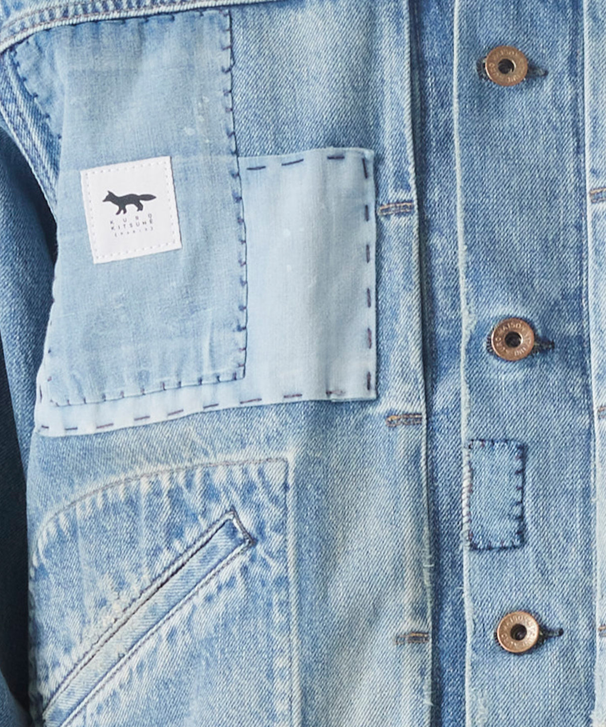 MAISON KITSUNÉ X KURO PATCHWORK DENIM JACKET