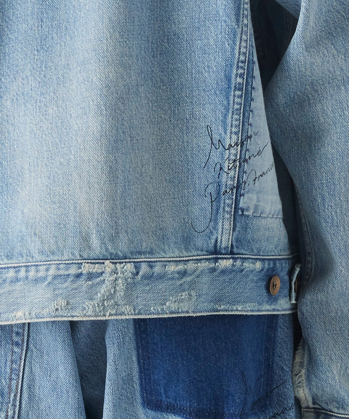 MAISON KITSUNÉ X KURO PATCHWORK DENIM JACKET
