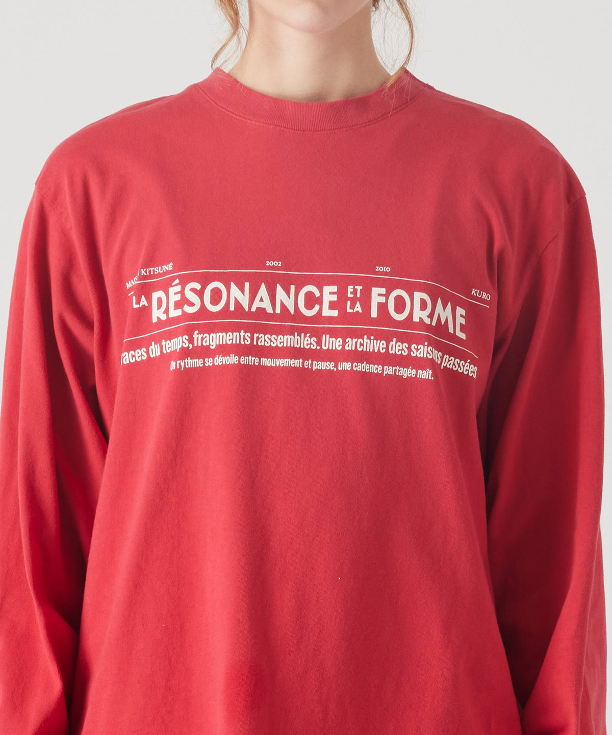 MAISON KITSUNÉ X KURO FADED RED LONG SLEEVE TEE