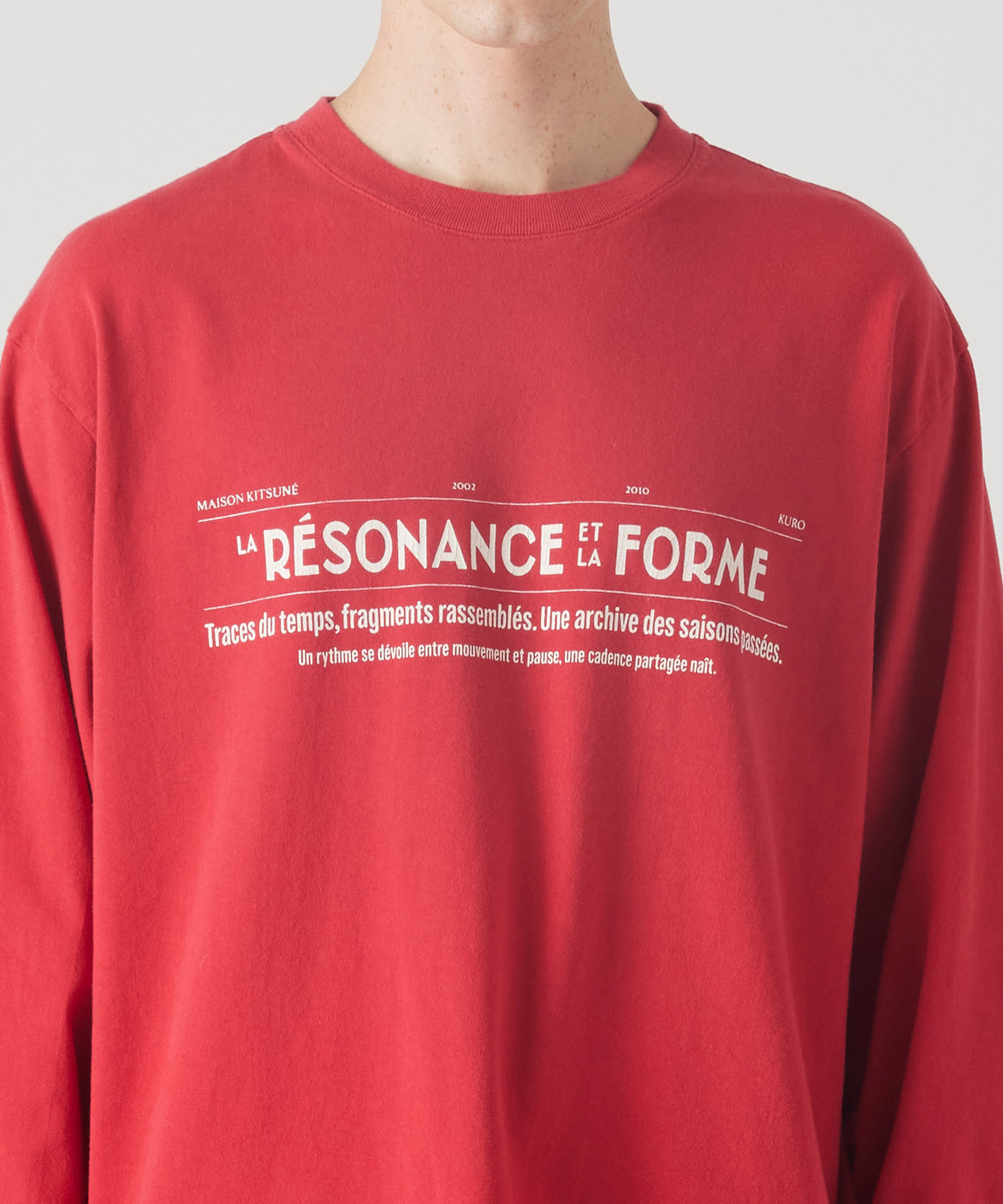 MAISON KITSUNÉ X KURO FADED RED LONG SLEEVE TEE