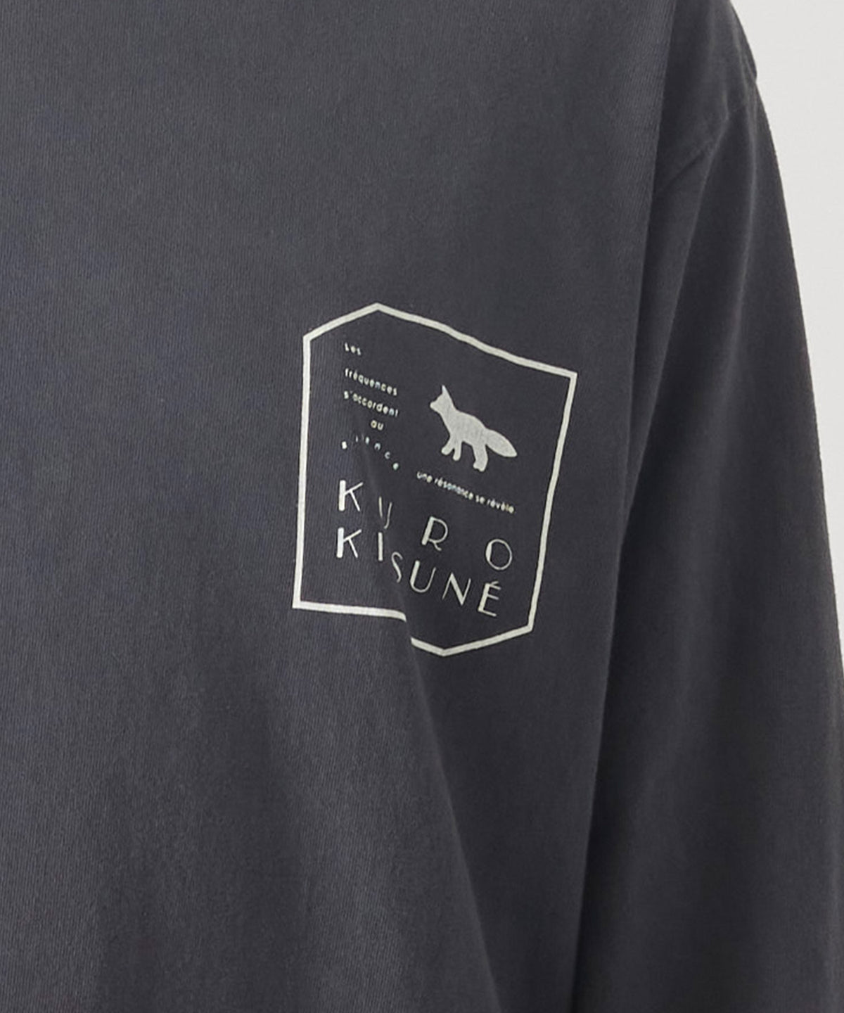 MAISON KITSUNÉ X KURO FADED BLACK LONG SLEEVE TEE