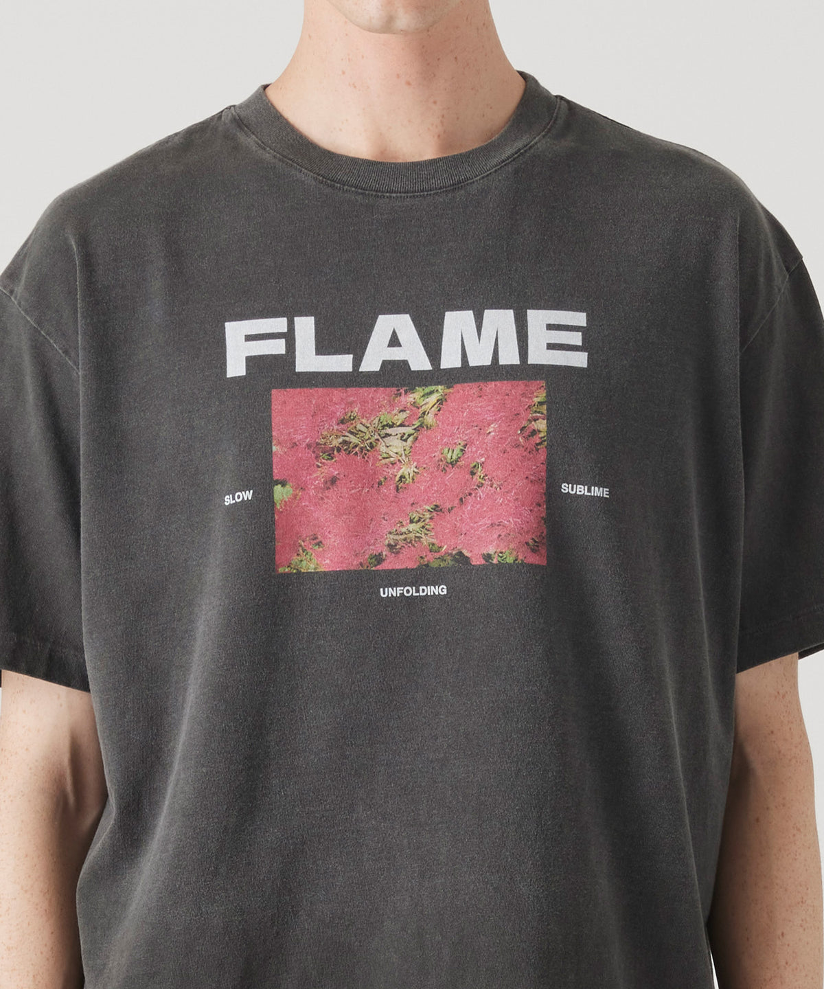 17/-ROUND SHAPE DYED TEE "Flame"