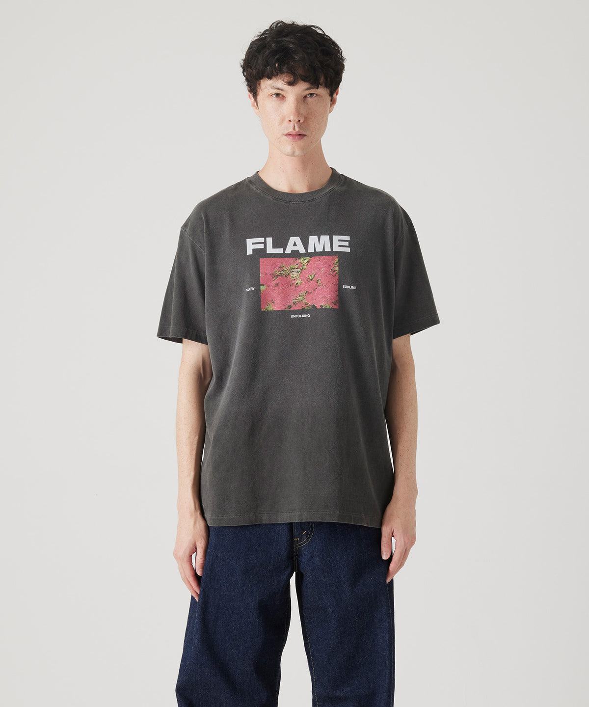 17/-ROUND SHAPE DYED TEE "Flame"