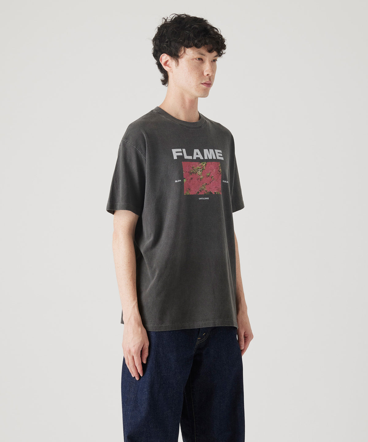 17/-ROUND SHAPE DYED TEE "Flame"