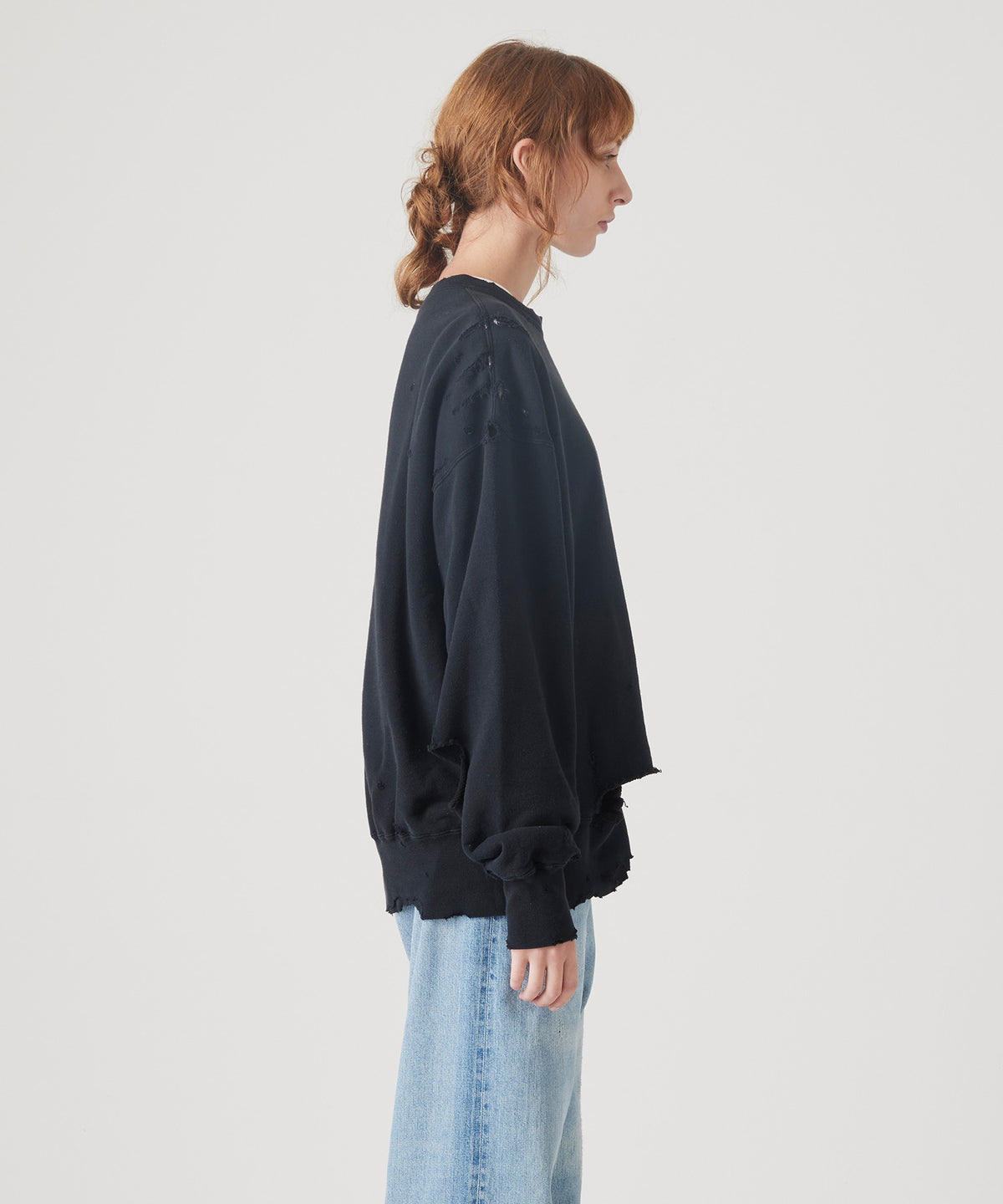 MORE DAMAGE WASHED CREW NECK SWEAT