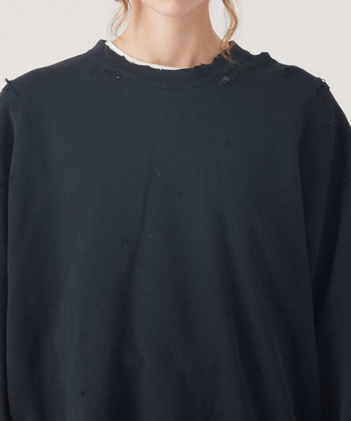 MORE DAMAGE WASHED CREW NECK SWEAT