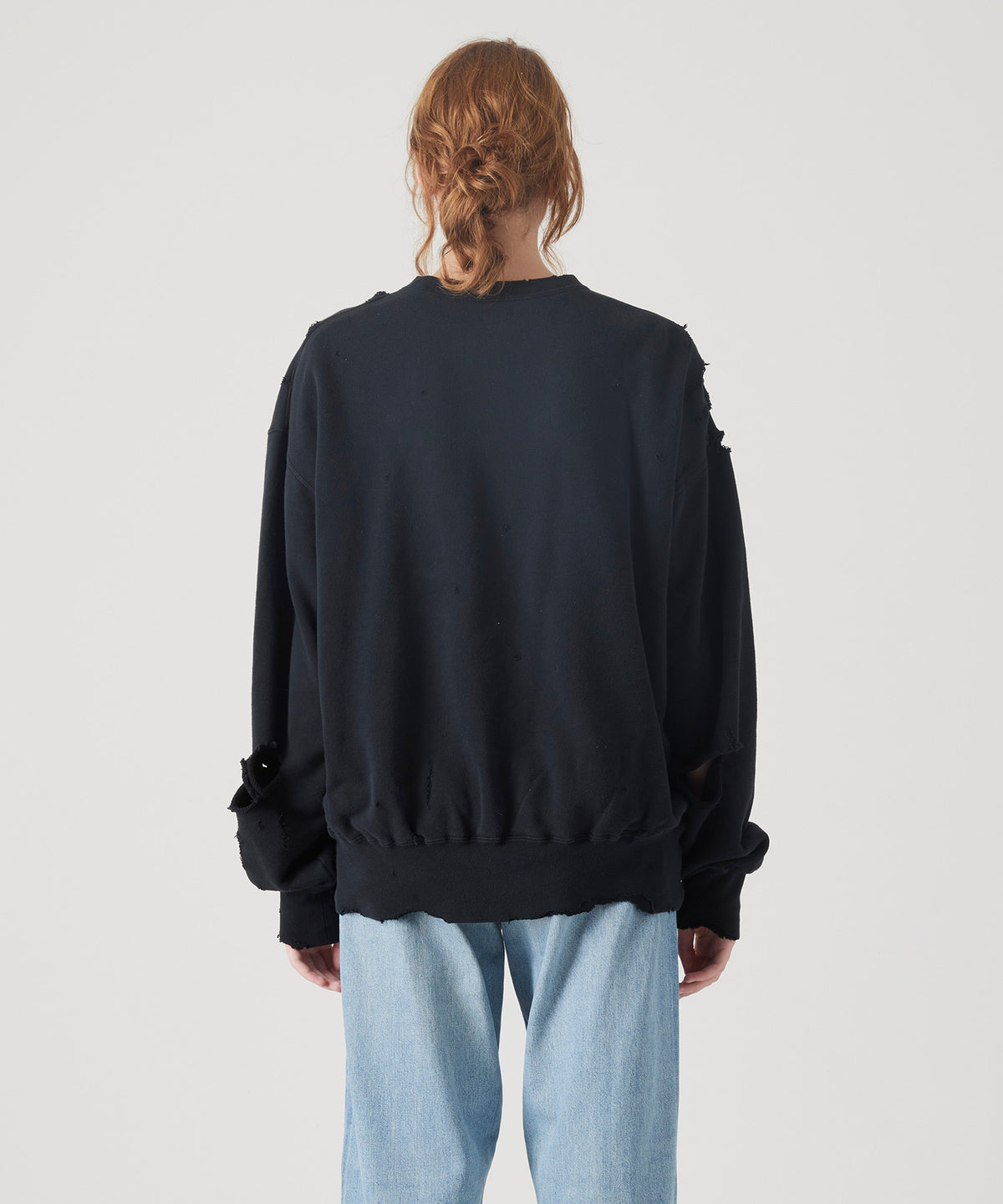 MORE DAMAGE WASHED CREW NECK SWEAT