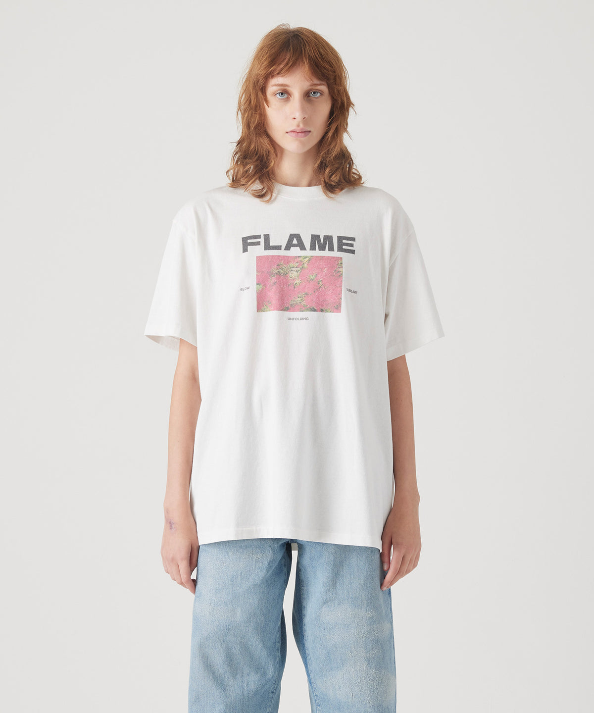 17/-ROUND SHAPE DYED TEE "Flame"