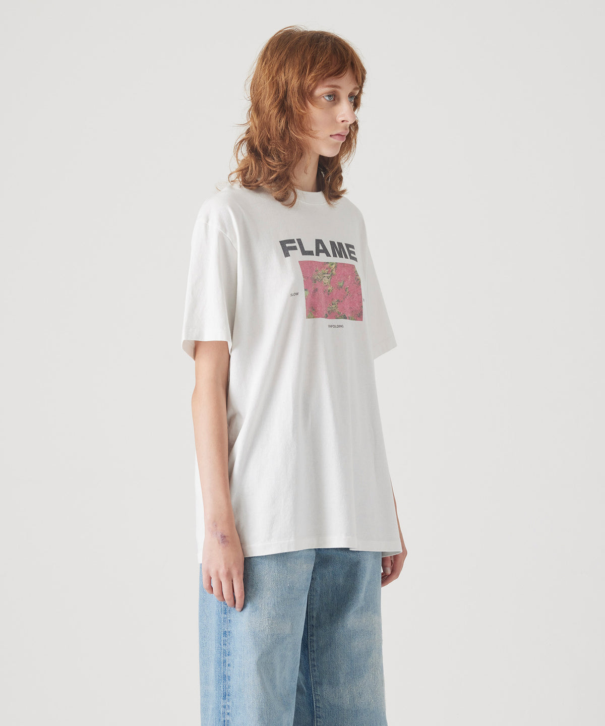 17/-ROUND SHAPE DYED TEE "Flame"